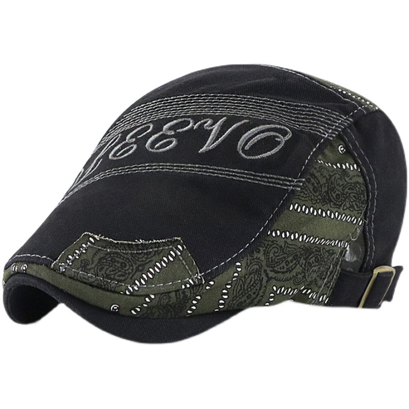 Short Brim Casual Youth Forward Cap Painter's Cap-Balck