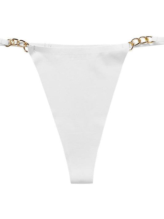 Sexy Non-marking One-Piece Metal Ring Cotton Crotch Breathable Panties