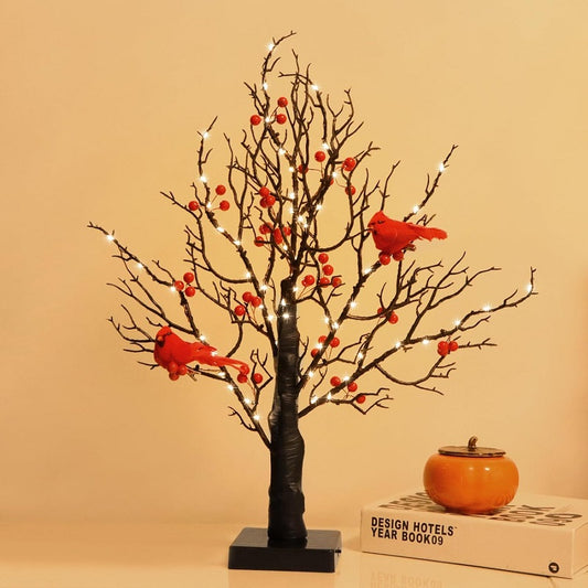 Christmas LED Red Bird Decorative Tree Lights