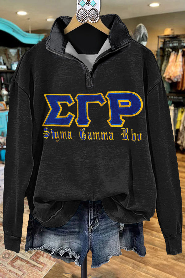 Elegant Contrast Color Sigma Gamma Rho Sweatshirt