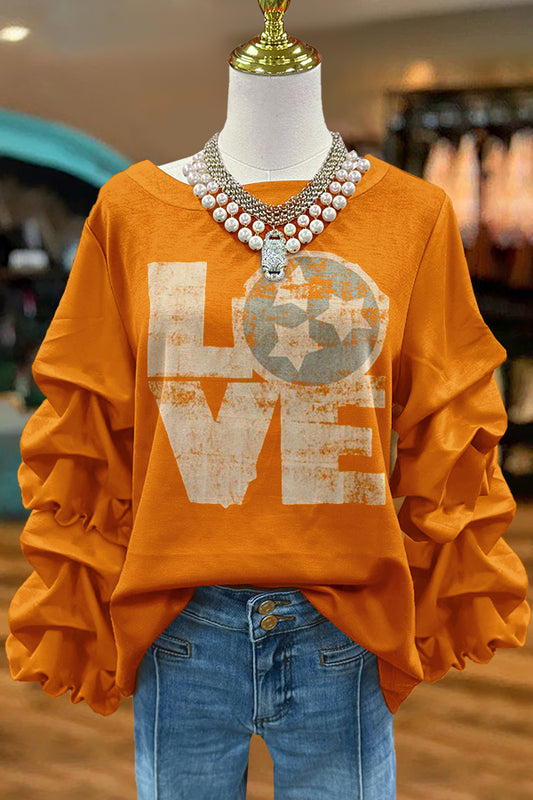 Gameday Tennessee Volunteers Print Pleated Sweatshirt