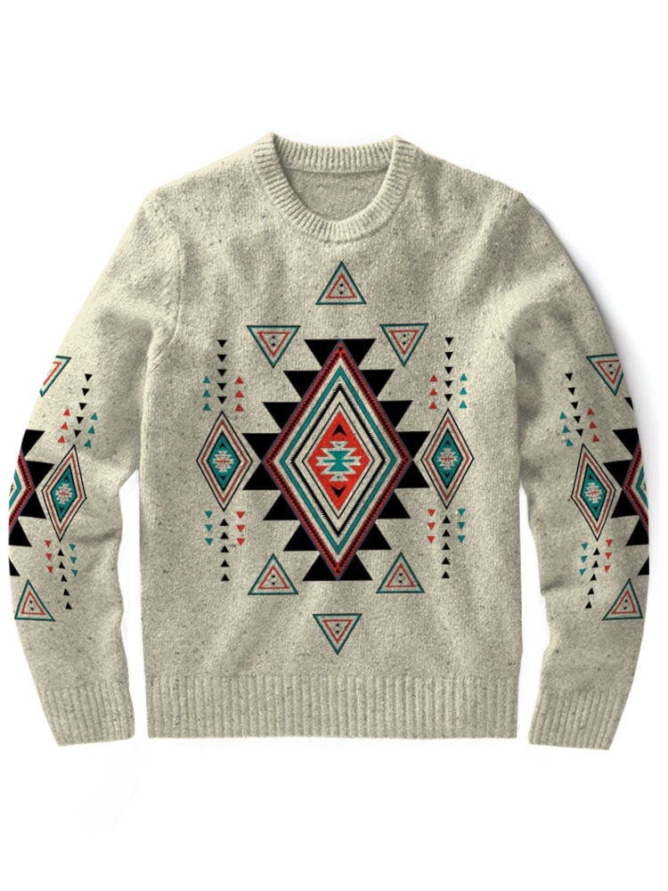 Western Vintage Classic Crew Neck Sweater