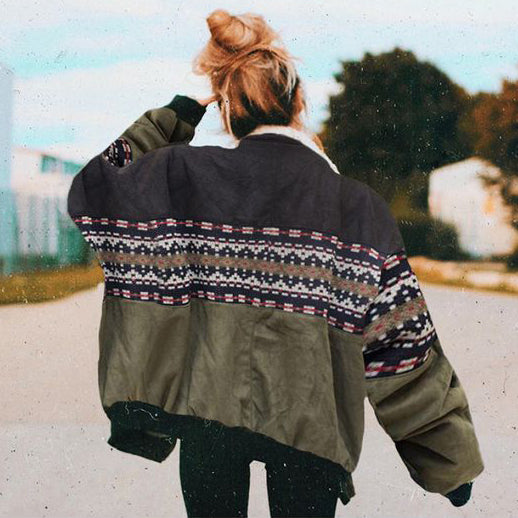 Vintage Suede Graphic Fleece Jacket