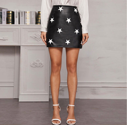 Faux Leather Haute Star of the Night Skirt