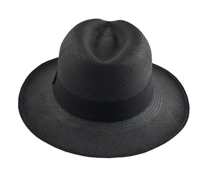 Advanced Original Panama Hat-Black Toquilla Straw-Handwoven in Ecuador (HatBox Included)