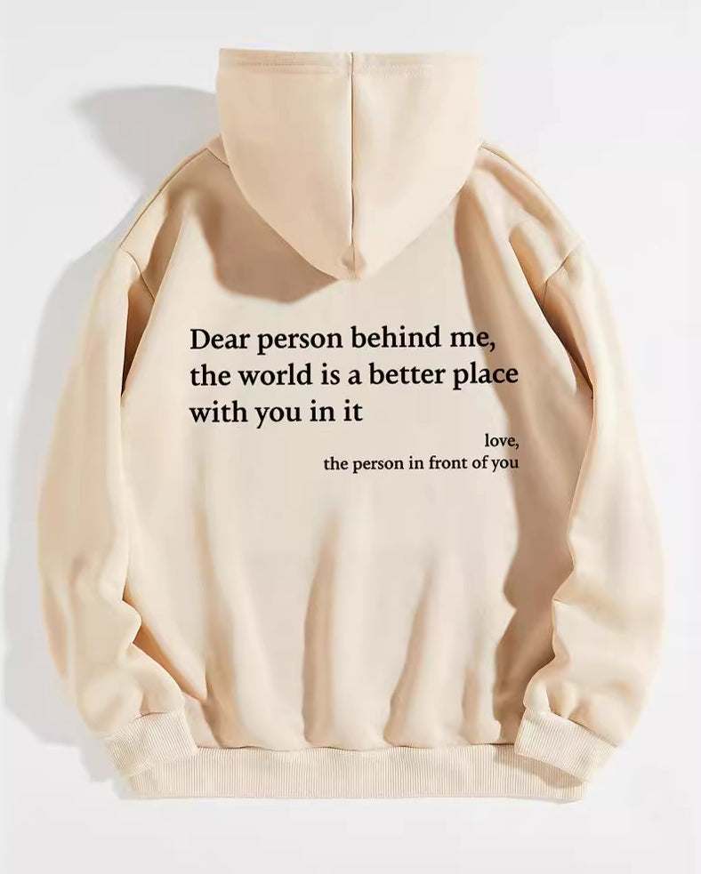 Plain Letter Sweatshirt Hoodie