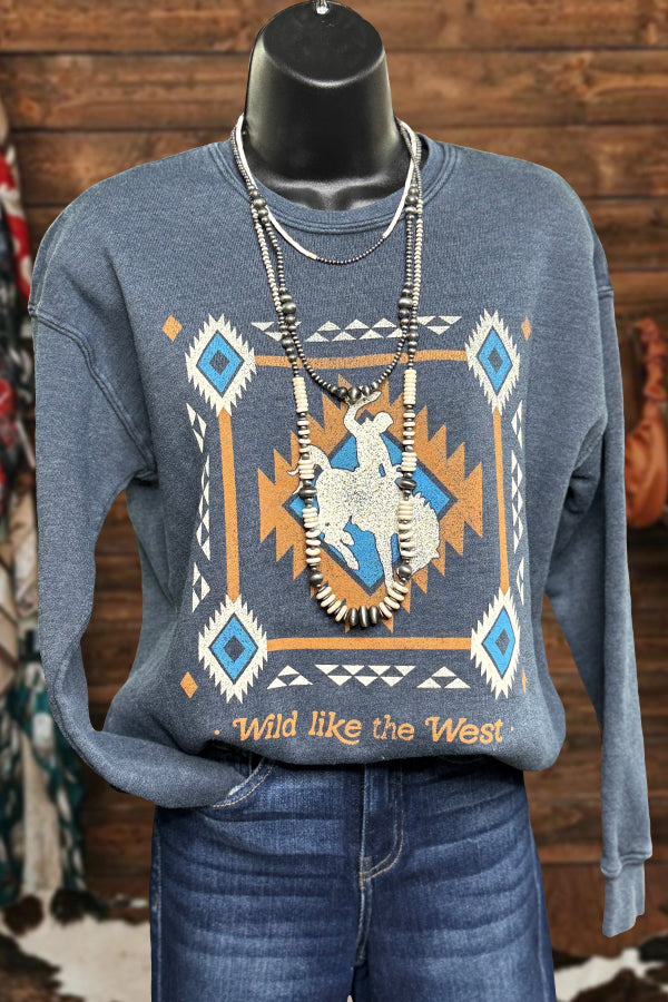 Vintage Aztec Bucking Horse Sweatshirt