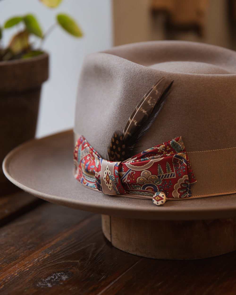 Bespoke Handmade Fedora - Special hat band + feather