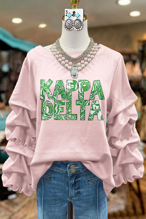 Elegant Contrast Color Kappa Delta Sweatshirt