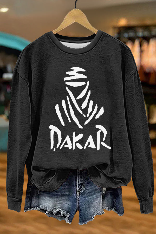 Cozy Dakar Rally Print Sweatshirt