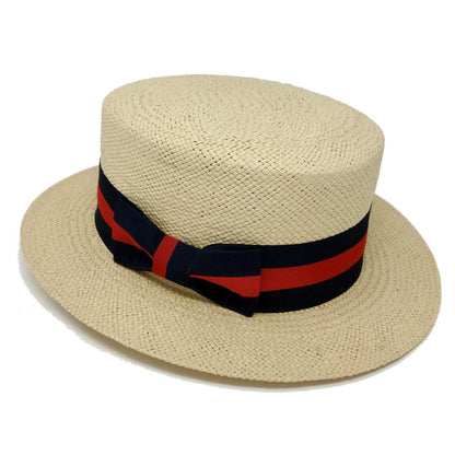 Bruno Capelo Boater Straw Flat Brim Skimmer