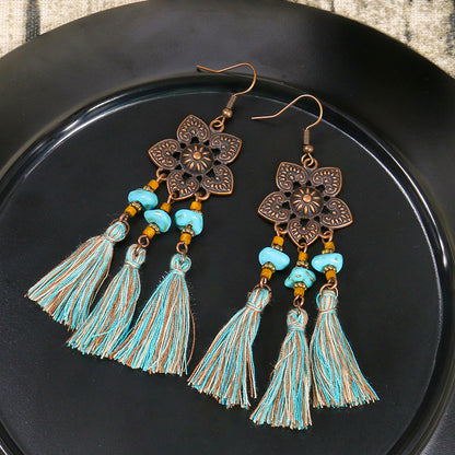 Women's Bohemian Court Tassel Earrings