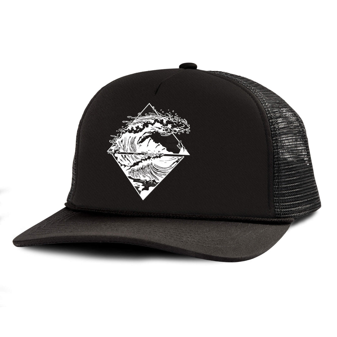 Crashing Wave Printed Trucker Hat