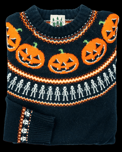 Women's Pumpkin Halloween Casual Round Neck Print Knitted Sweater