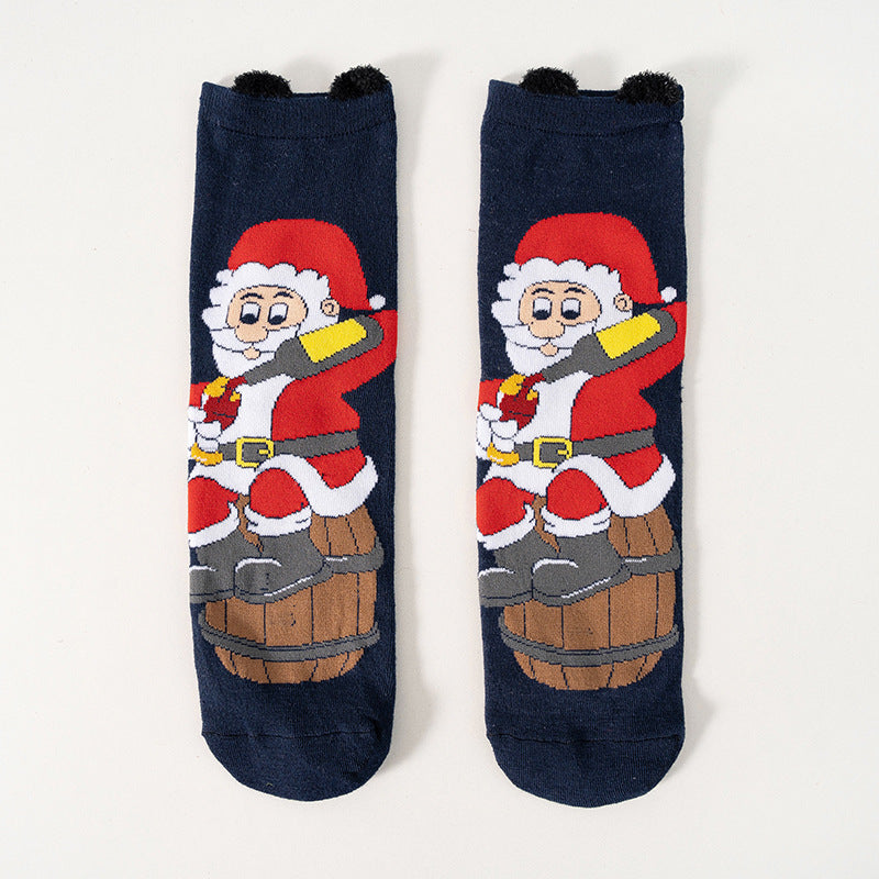 Cute Christmas Cartoon Santa Claus Socks