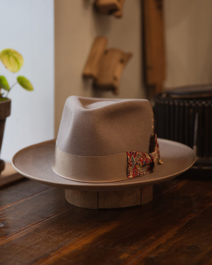 Bespoke Handmade Fedora - Special hat band + feather