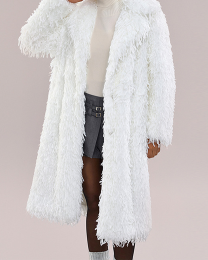 Mock Ostrich Fur Fur Coat