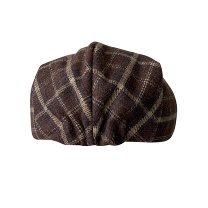 THE PEAKED Marl Flat Hat Brixto-Harris Tweed