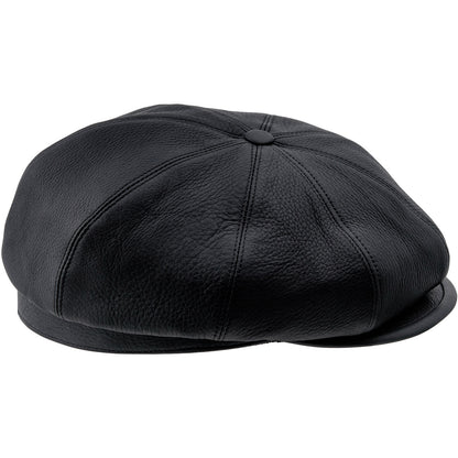 PEAKED CAPS BRIAN - LEATHER-BLACK