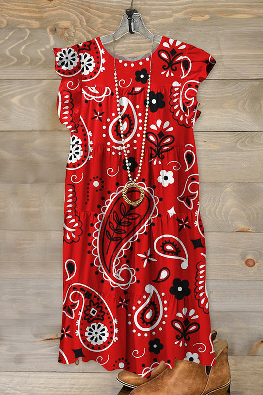 Vintage Western Perlis Print Dress