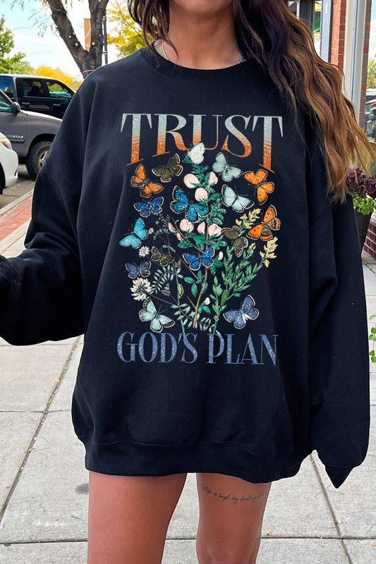 Trust God's Plan Christian Graphic Sweatshirt