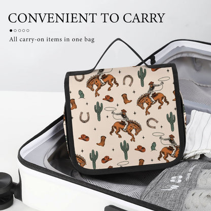 Rodeo Cowboy Western Print Toiletry Travel Bag