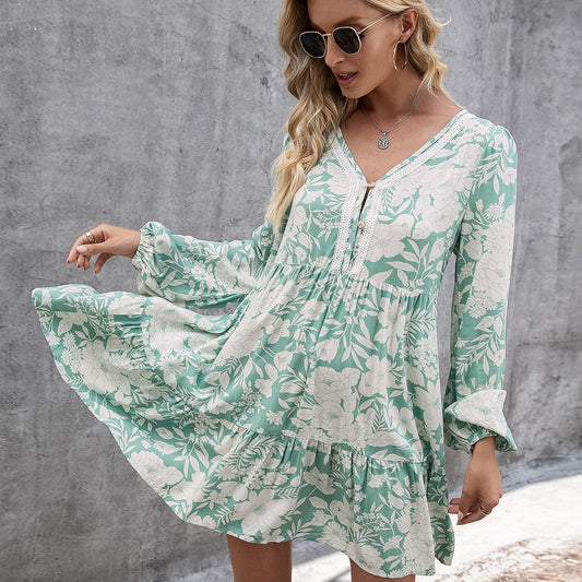 Kiana Floral Long Sleeve Mini Dress