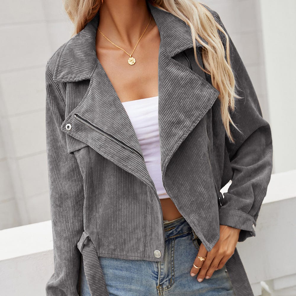 Madelyn Cord Biker Cropped Jacket