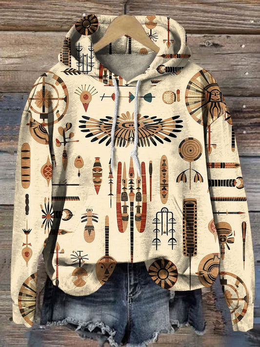 Retro Western Art Print Casual Sweatshirt