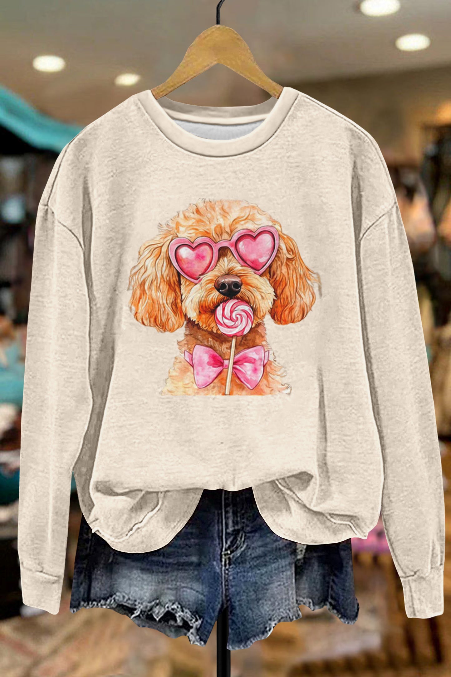 Cute Dog Bow Sweatshirt