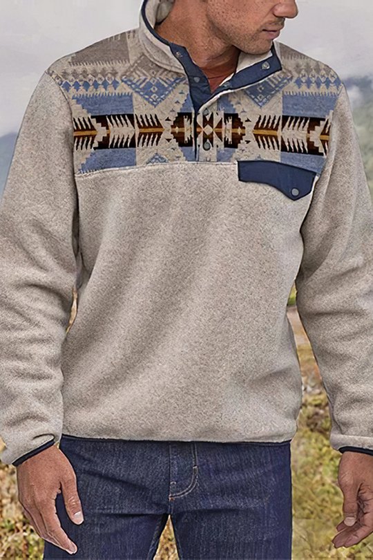 Men Leisure Western Style Sweatshirt