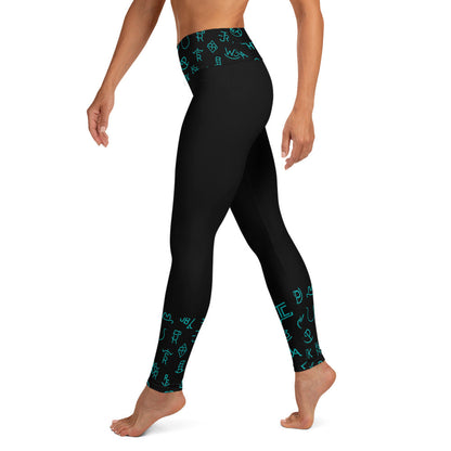 Turquoise Cattle Brands Yoga Leggings