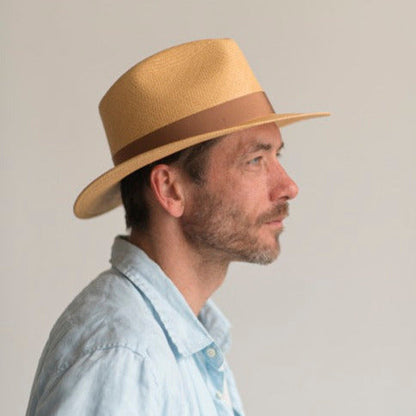 [New Arrivals!]Panama Tabacco Western Fedora Buttero Grosgrain