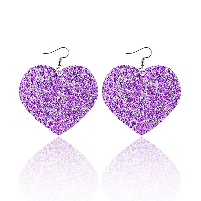 Valentine's Day Sequin Heart Pattern Earrings