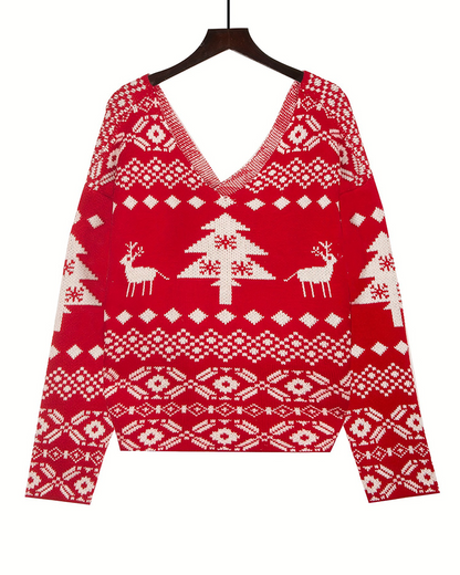 Christmas Snowflake Long-Sleeved Sweater