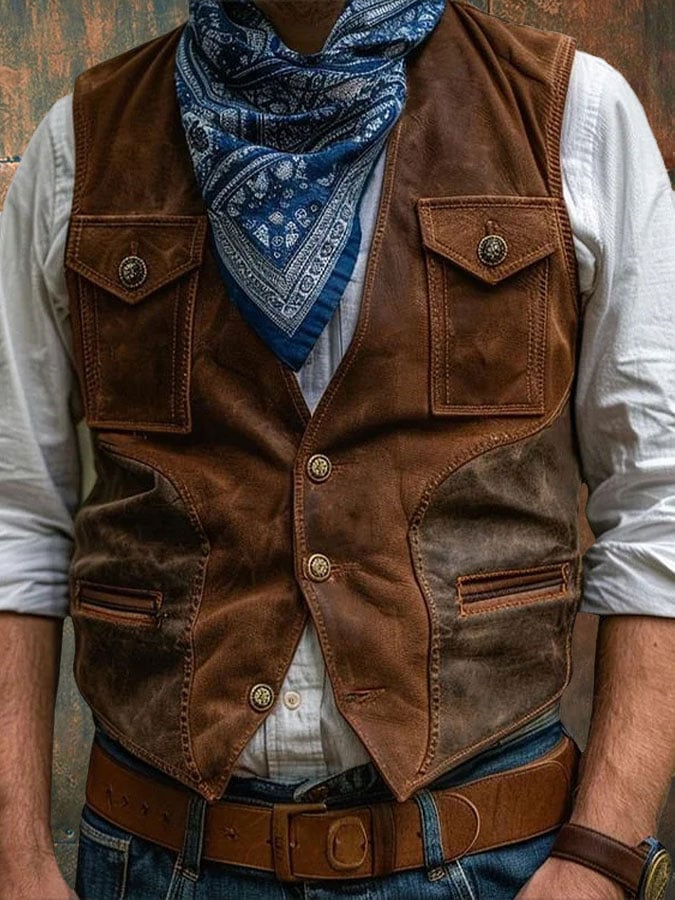 Men's Retro Western Style Casual Vest