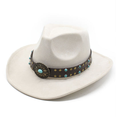 Men's Vintage Western Cowboy Hat Suede Knight British Felt Hat