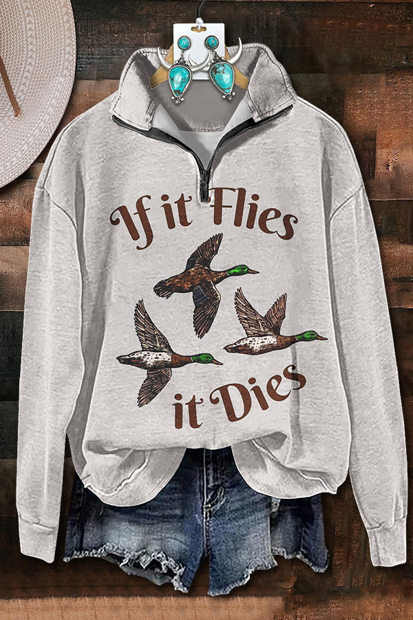 Duck Fly Zipper Sweatshirt