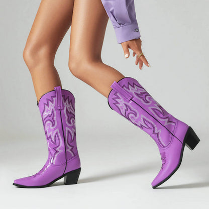 Western Retro Embroidered Boots