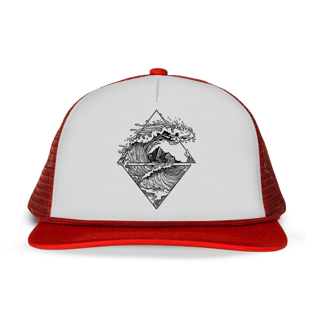 Crashing Wave Printed Trucker Hat