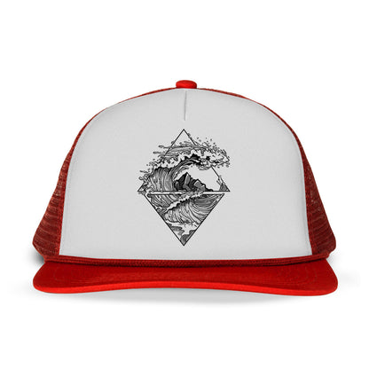 Crashing Wave Printed Trucker Hat