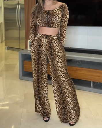 Leopard Print Casual Two-Piece Set (Pre-Sale)