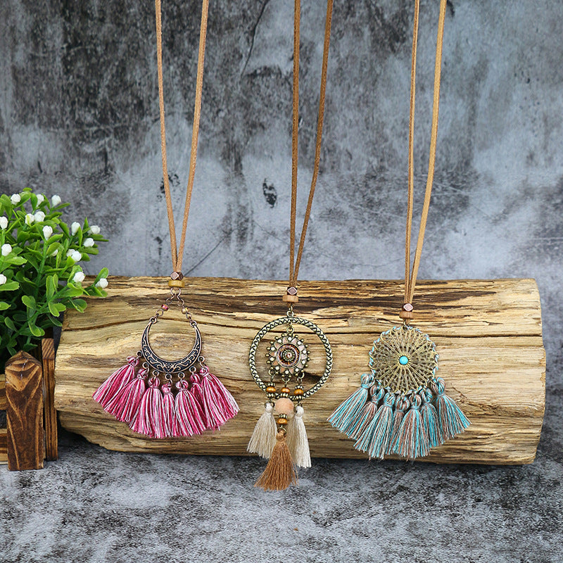 Women's Bohemian Tassel 3-pack Necklace