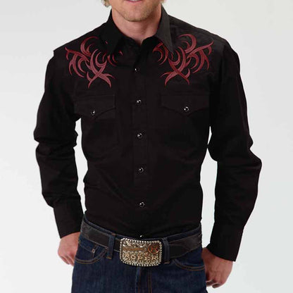 Men's fashion casual retro western style  shirt