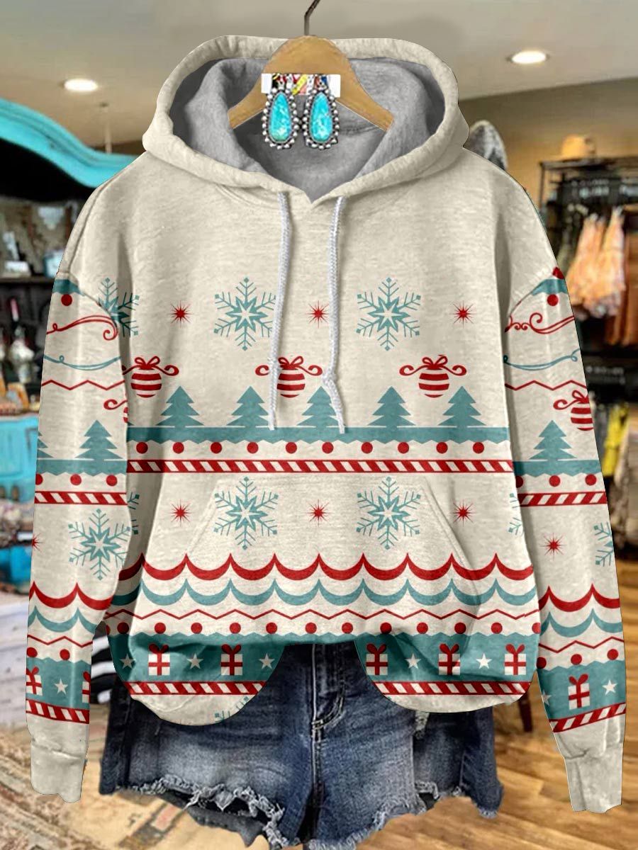 Christmas Print Casual Hoodie Sweatshirt