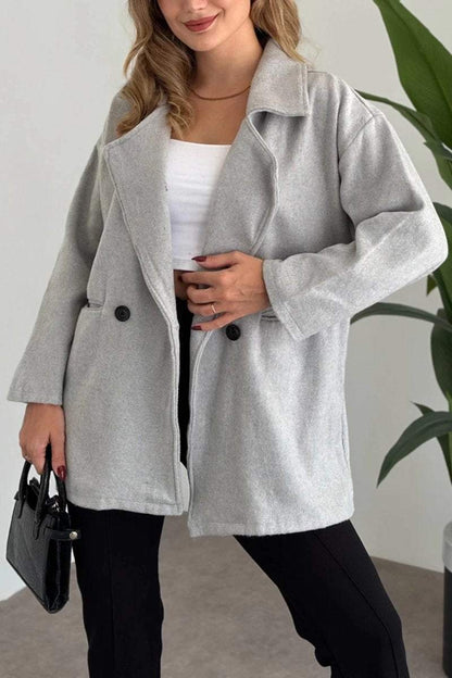 Women's Elegant Solid Color Pocket Coat