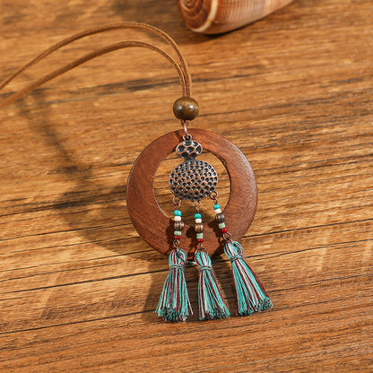 Women's Bohemian Handmade Braided Tassel Necklace