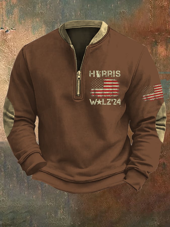 Men's Vintage Flag Print Sweatshirt