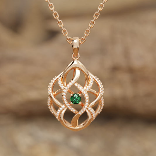 Eden's Embrace Necklace - Emerald