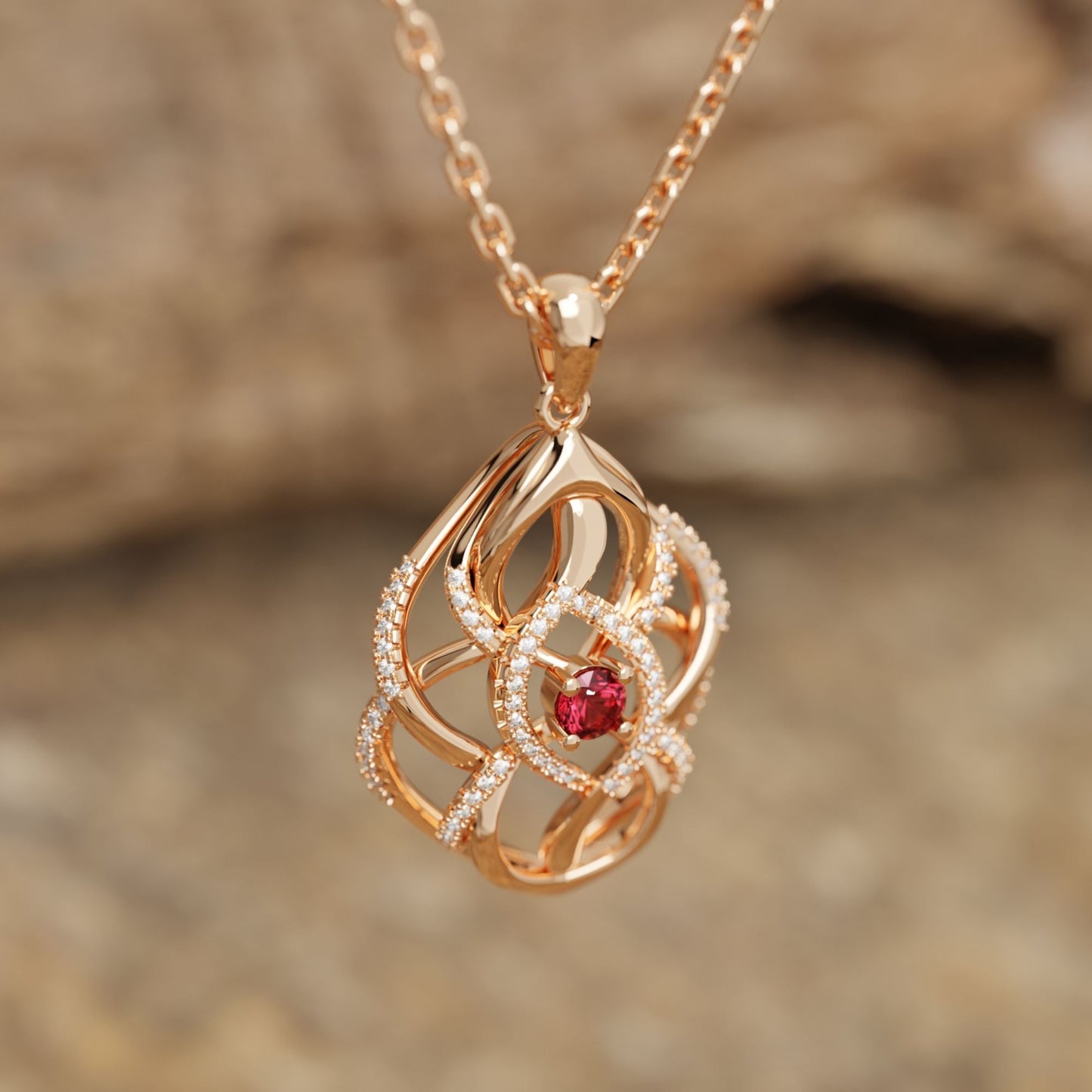 Eden's Embrace Necklace - Ruby